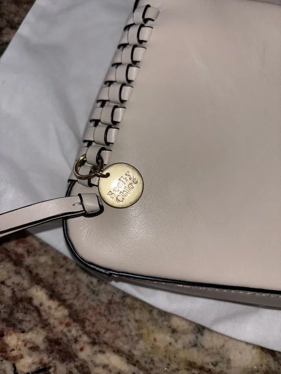 See By Chloe Tilda Cream Leather Shoulder Bag with Braided Sides - Picture 4 of 11